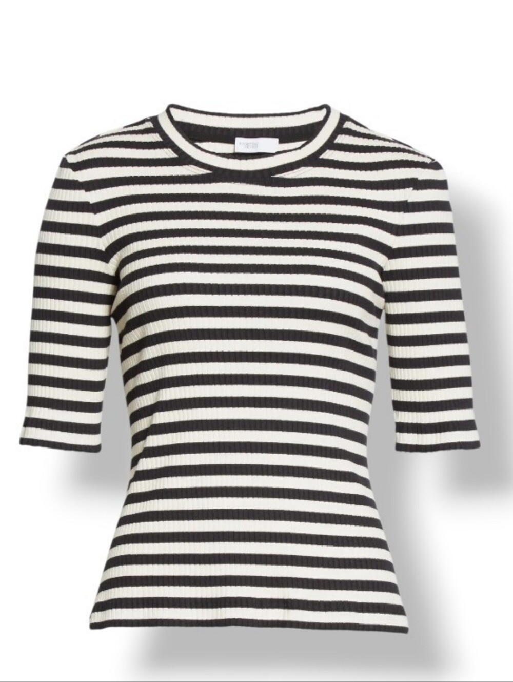 Rosetta Getty ribbed striped T-Shirt XS black white half sleeve Top Made in USA